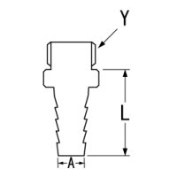 画像1: 【FLOBAL】  ホース継手 (黄銅製) L型ホースジョイント(GHJL)