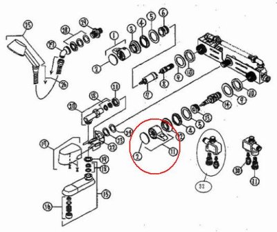 画像2: ZK1F229MA KVK 切り替えハンドルセット (2)