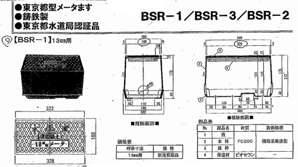 画像1: 東京都型量水器ボックスのふたのみ　BSR-1-FUTA【アンデス】 (1)