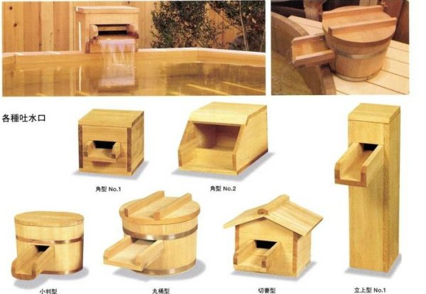 画像3: ひのき　吐水口 　丸桶型 木肌仕上げ  ヘラ付　木曽檜　＊受注生産品 (3)