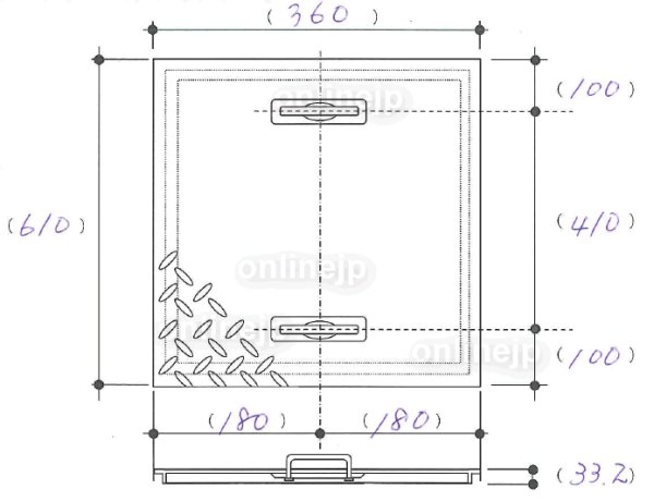 画像2: 【プレパイ工業株式会社】M-I-6136特型　 グリストラップ蓋　610ｘ360ｘ33.2Ｈ　1枚 (2)