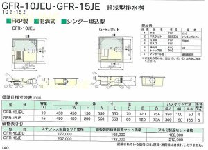 画像1: 【GFR-10JEU】-ホーコス 『側溝式』超浅型グリース阻集器　FRP製　10L 鋼板製防錆塗装蓋セット (1)