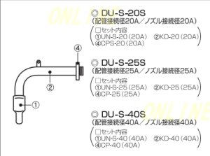 画像1: DU-S20S DU-S25S　DU-S40S-ダイレオ　うたせ湯　単式ノズルセット　壁出しタイプ　 (1)