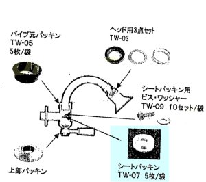 画像1: 宝式A型ワンタッチシャワー　K130(TWA)用　パーツ (1)