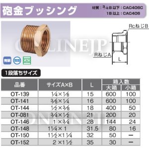 画像1: 砲金ブッシング １段落ち【オンダ製作所】　 (1)