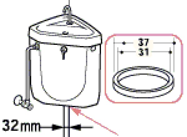 画像2: A-254(1P) INAX　洗浄管パッキン32パイ (2)