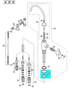 画像1: PPK-R6547B  38番　PJ-U40A用　菊座締付ナットセット【PANASONIC】 (1)