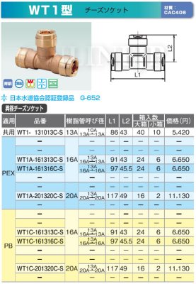 画像3: WT1A-161313C-Sなど  異径チーズ  ダブルロックジョイント　青銅製　【オンダ製作所】 (3)