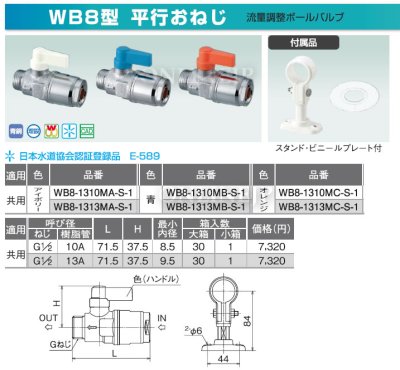 画像2: ダブルロックバルブ WB8型 平行おねじ 流量調整ボールバルブ 埋設○【オンダ製作所】 (2)