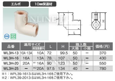 画像3: WL3H-13など【オンダ製作所】ダブルロックジョイント　エルボ 10mm保温材　 (3)