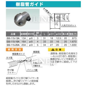 画像1: GS-115-13Aなど   ダブルロックジョイント　樹脂管ガイド 【オンダ製作所】 (1)