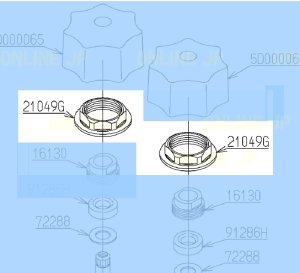 画像1: TH21049G つば付ナット26.441 旧21049GA【TOTO】  (1)