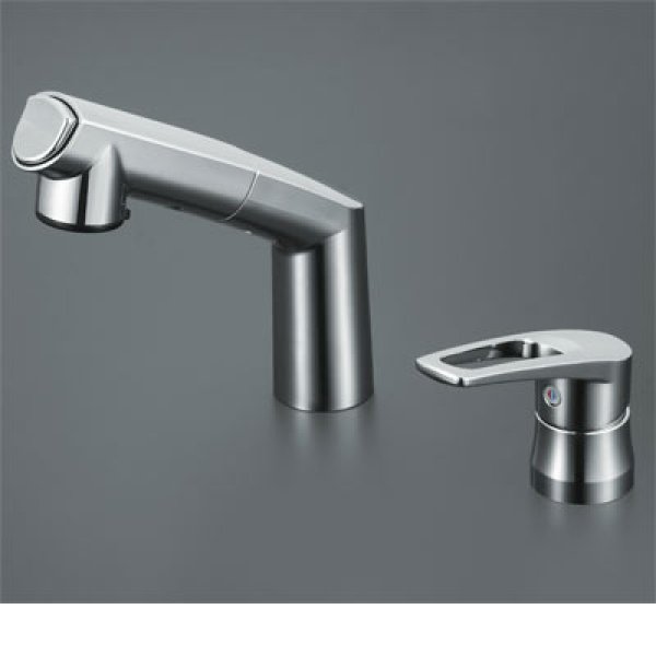 画像2: KM5271T シングルレバー式洗髪シャワー(引出式)　【KVK】 (2)