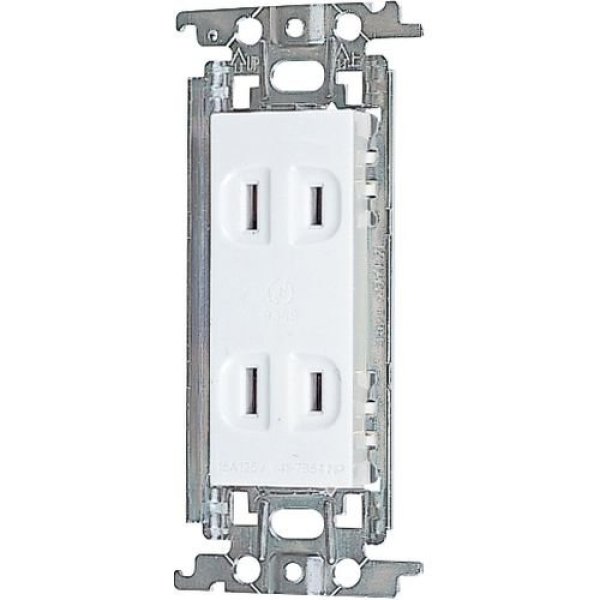 画像1: WTF1502WK　埋込ダブルコンセント　【PANASONIC】 　(金属枠付)(ホワイト) (1)