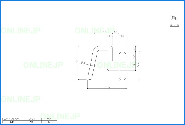 画像1: AFKH00083  タイト材 L＝780 ホワイト【TOTO】 (1)