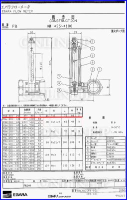 画像1: FBS（20）-25　（FCP-20）  -エバラ 　フローメータ　 (1)