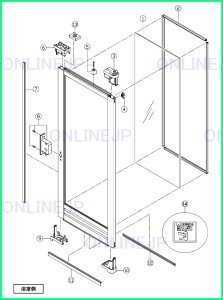 画像1: 【LIXIL　INAX】UDY-8002000UL用　図面12　下桟タイト（脱衣所側）DO-PYTB427AF/W01 (1)