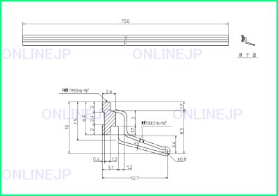 画像2: AFKH612 下框アタッチAT材（脱衣側）【TOTO】 (2)