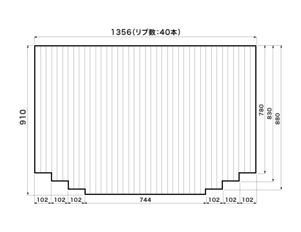 画像1: RL9RL91026　新特選フロフタ　(1356×910mm）　（リブ数：40本）:巻きフタ:長方形:切り欠きあり) 【PANASONIC】 (1)
