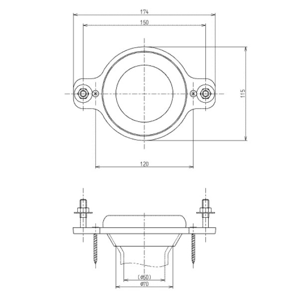 画像3: T64FWN  小便器用床フランジ（50mm鉛管・塩ビ管用）【在庫処分】【392】【TOTO】　　　 (3)