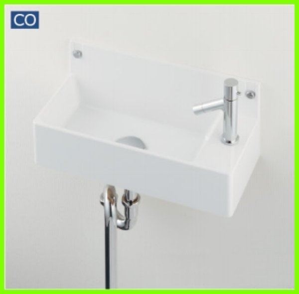 画像2: 493-155   壁掛手洗器　180x400mm  狭い　コンパクト　小さい【株式会社カクダイ】 (2)