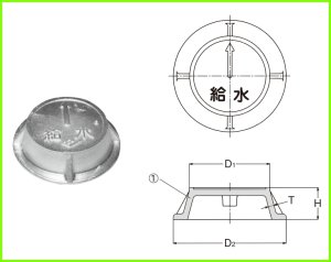 画像1: PM   埋設配管標示盤  給　水 【小島製作所】 (1)