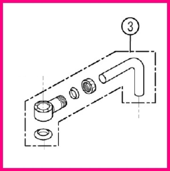 画像2: CQ63DS1K08K  Ｌ型テールピース袋ナット3角パッキンつき　-PANASONIC (2)