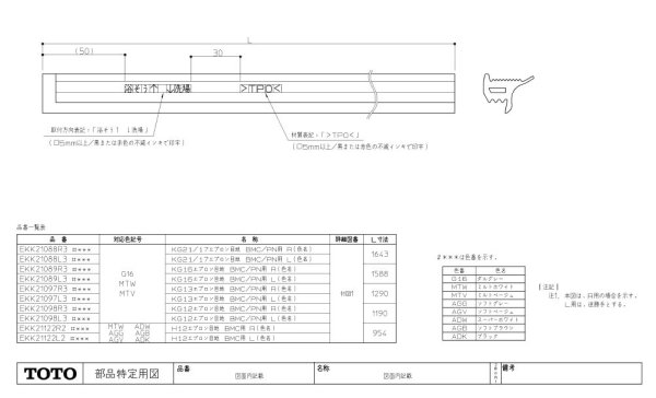 画像1: EKK21088R3  KG21／17エプロン目地R【TOTO】　 (1)