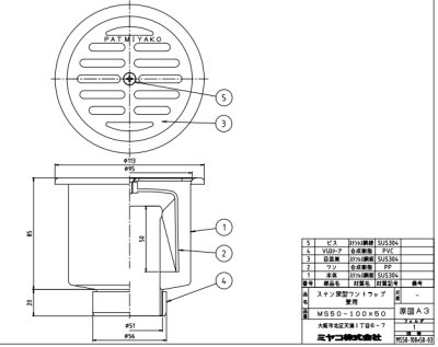 画像3: MS50 ステンレス深型ワントラップ 【ミヤコ株式会社】 (3)
