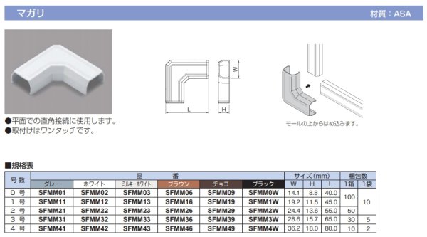 画像2: SFMM43 　マガリ 　ニュー・エフモール　ミルキーホワイト  マサル工業 (2)