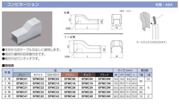 画像2: SFMC43　コンビネーション 　ニュー・エフモール　ミルキーホワイト  マサル工業 (2)