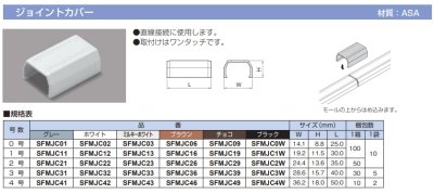 画像2: SFMJC43　ジョイントカバー  　ニュー・エフモール　ミルキーホワイト  マサル工業 (2)