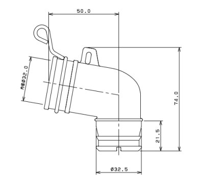 画像3: 437-203　洗濯機排水トラップ用エルボ【株式会社カクダイ】旧4372 (3)