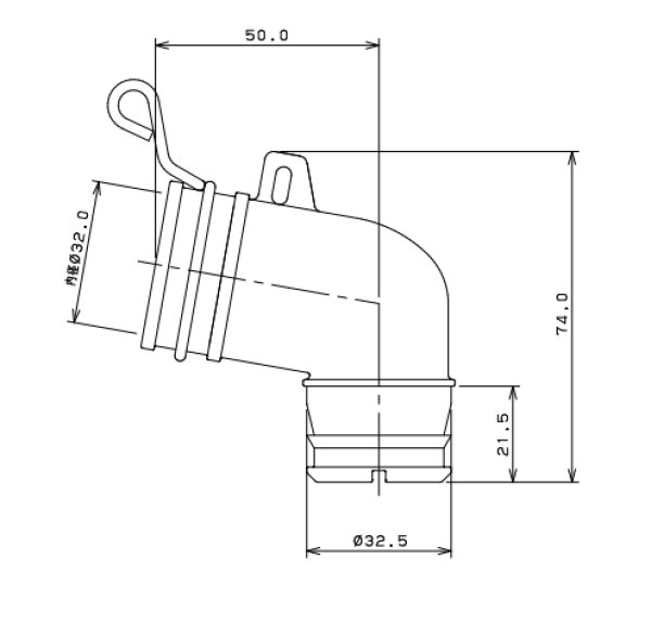 画像3: 437-203　洗濯機排水トラップ用エルボ【株式会社カクダイ】旧4372 (3)