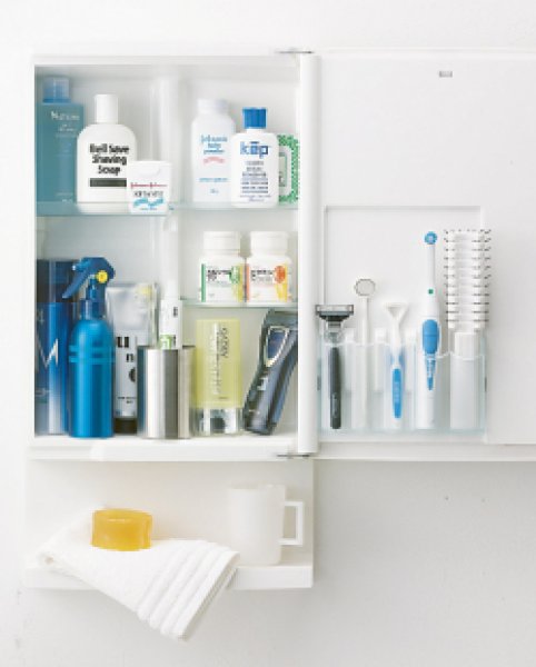 画像4: 浴室使用可　ミラーキャビネット 幅320mm × 奥行105mm × 高さ458mm　T3246【東プラ】 (4)