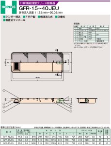 画像1: GFR-15JEU  『側溝式』超浅型グリース阻集器　FRP製　15L【ホーコス】 (1)