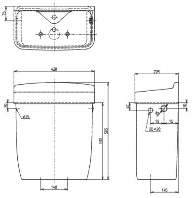 画像2: S517BRQ 防露式手洗付密結形ロータンク【TOTO】 (2)