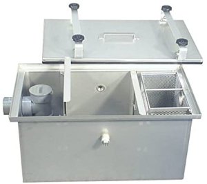 画像1: 【SR-530F】蓋付　グリーストラップ・グリストラップ・阻集器　SUS製　　30L【プレパイ工業株式会社】 (1)