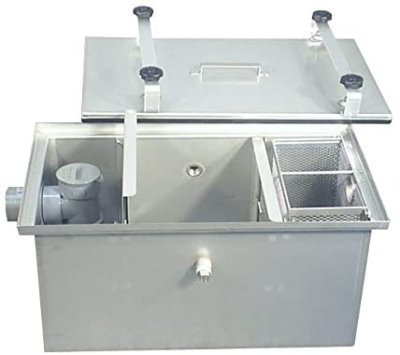 画像1: 【SR-530F】蓋付　グリーストラップ・グリストラップ・阻集器　SUS製　　30L【プレパイ工業株式会社】 (1)
