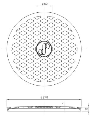 画像2: 294867  鋳鉄格子蓋 標準蓋(格子)【タキロン】 (2)