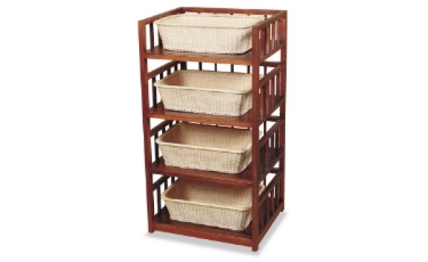 画像1: 脱衣棚　格子　クリア仕上げ 650X550X1380 (1)