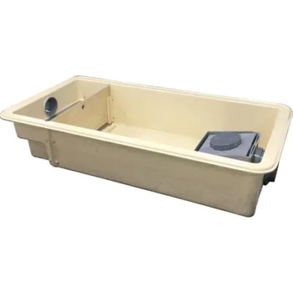 画像1: GFRA-N150PA　ホーコス　パイプ流入式　超浅型グリース阻集器　鋼板製蓋付き　 FRP製　150.0L (1)