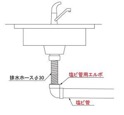 画像2: Z14PVHL-EH    Ｌ型排水ホース用アダプタ　Φ30ホース×VP・VU50 【ミヤコ株式会社】 (2)