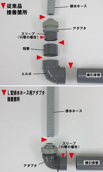 画像3: Z14PVHL-EH    Ｌ型排水ホース用アダプタ　Φ30ホース×VP・VU50 【ミヤコ株式会社】 (3)