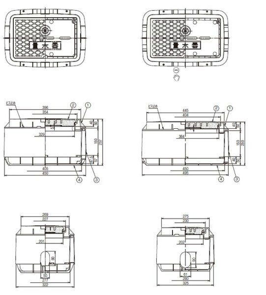 画像2: MB-20HAUX400  PVC耐寒蓋　HAUタイプ　量水器ボックス 　Ｘ【前澤化成工業】 (2)