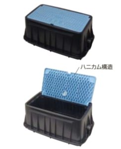 画像1: M-25TLR  -MCグリーン メーターボックス（一般型、口径25mm） 量水器ボックス 沈下防止型 【アロン化成】（旧ミクニ） (1)