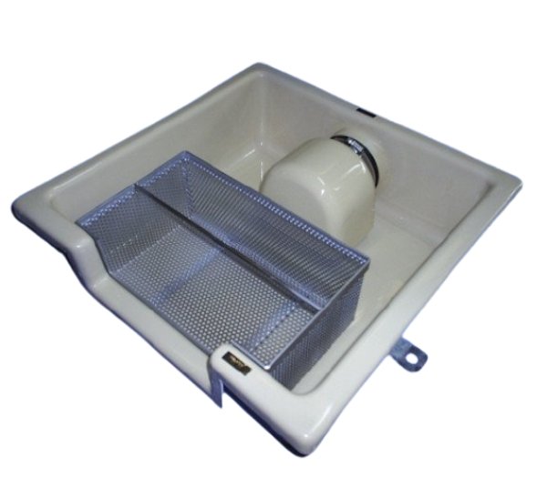 画像1: TOSC-40 超浅型グリーストラップ１５０Ｈ【プレパイ工業株式会社】　鋼板製蓋付　　『側溝型』　FRP製　厨房用　　１１L　 (1)