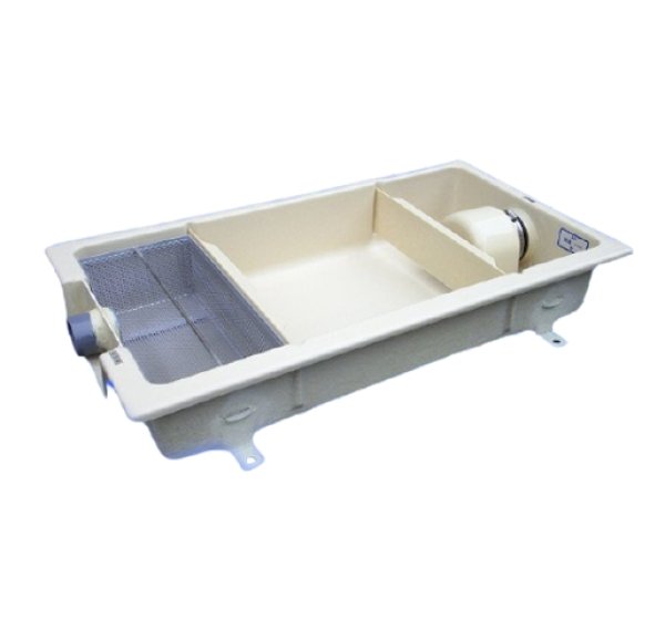 画像1: TOSC-630R超浅型グリーストラップ 【プレパイ工業株式会社】蓋付 『パイプ流入型』　FRP製　150H   13L (1)