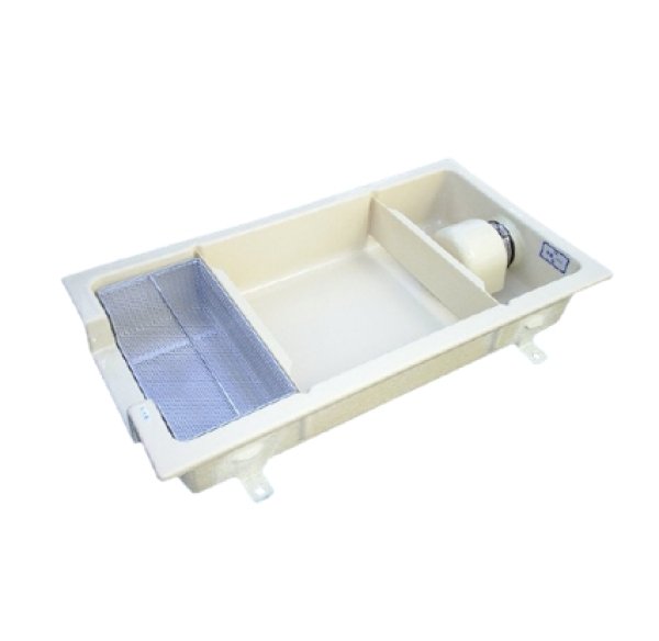 画像1: TOSC-630　超浅型グリーストラップ１５０Ｈ【プレパイ工業株式会社】鋼板製蓋付　『側溝型』　FRP製　厨房用　　１３L　 (1)