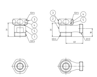 画像2: MB96B  混合栓分岐セットG  G3/4【ミヤコ株式会社】 (2)